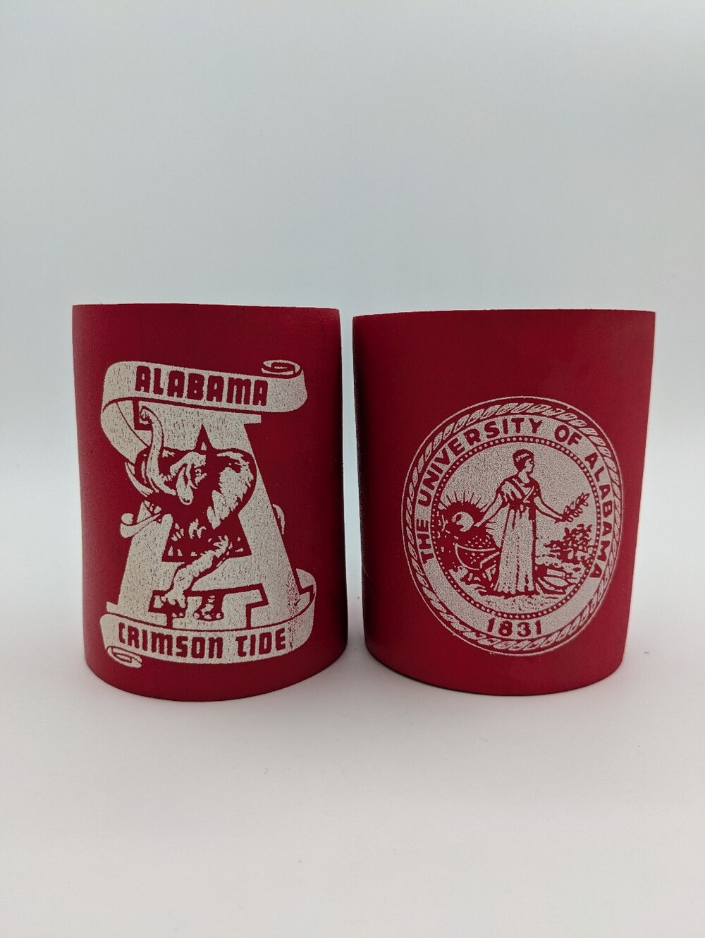 2 Vintage Alabama Crimson Tide Foam Can Cooler Koozies